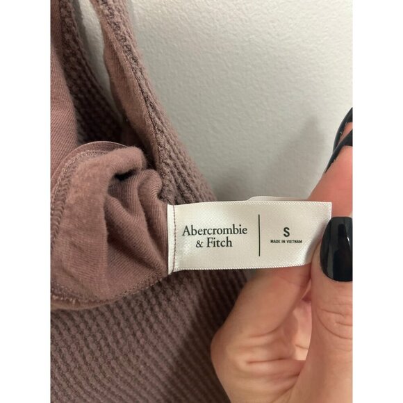 Abercrombie & Fitch Brown Purple Ribbed Cropped Tank Top Women’s Size Small - Picture 2 of 5